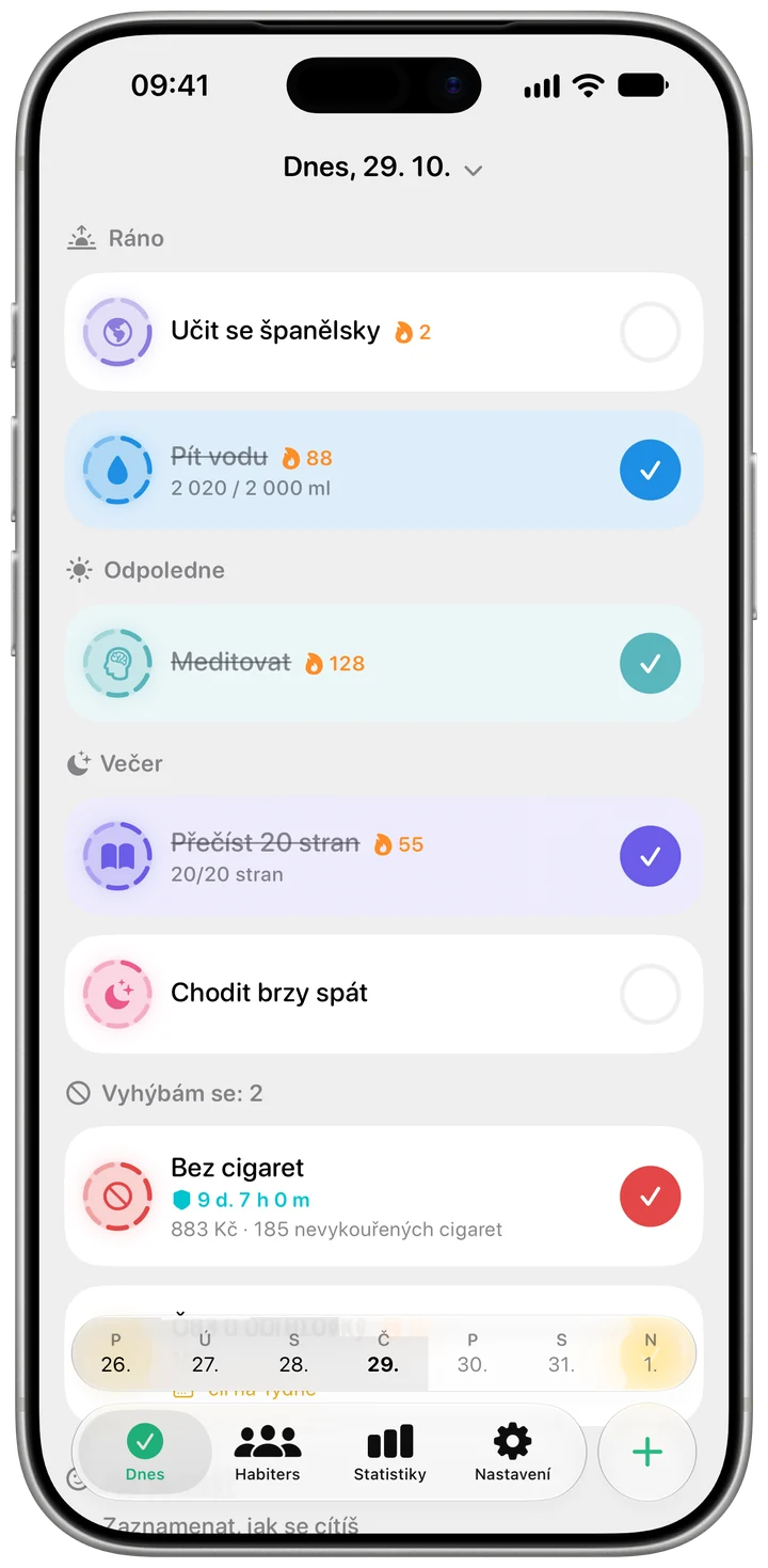 Voda vedle ostatních návyků