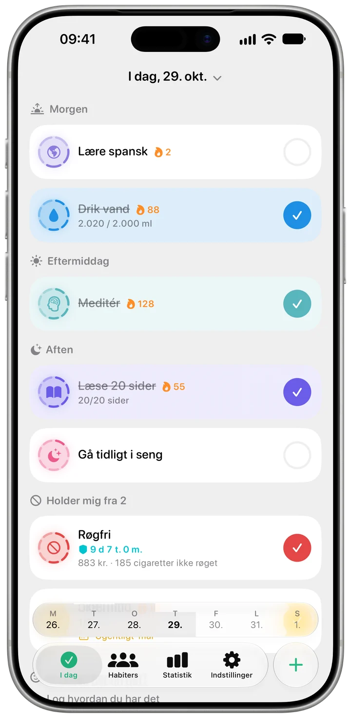 Vand ved siden af dine andre vaner